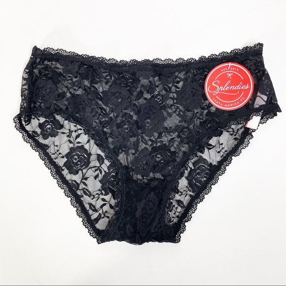 SPLENDIES Black Lace Underwear Lingerie - Size XL - Picture 5 of 7